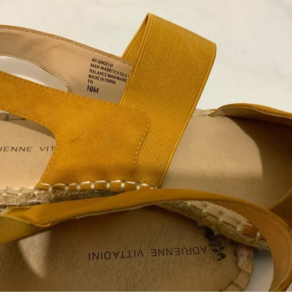 Adrienne Vittadini Angelo Women's Suede Espadrille Sandals Size‎ 10